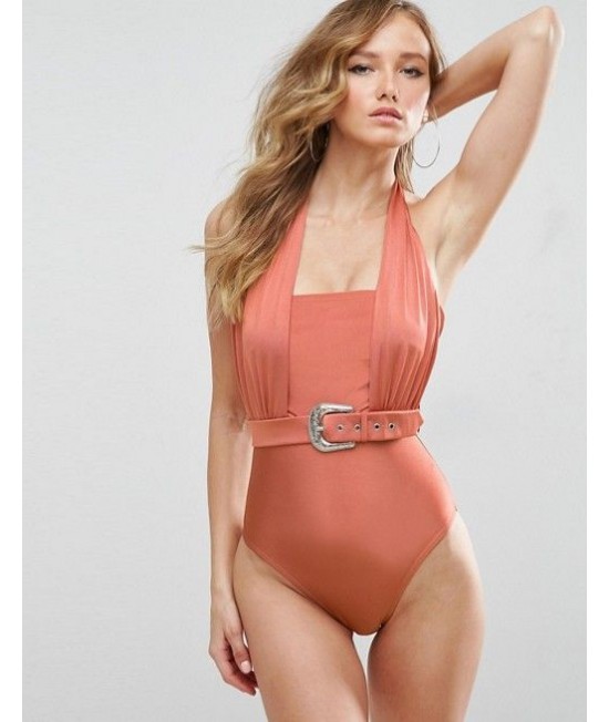 ASOS Buckle Belt rudas vientisas M maudymukas