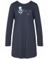 Melsvos spalvos medvilniniai naktinukai ilgomis rankovėmis Nightdresses NDK 02 LSL 