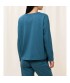 Melsvos spalvos moteriška medvilninė miego palaidinė Mix Match LSL TOP Chest Pocket 01