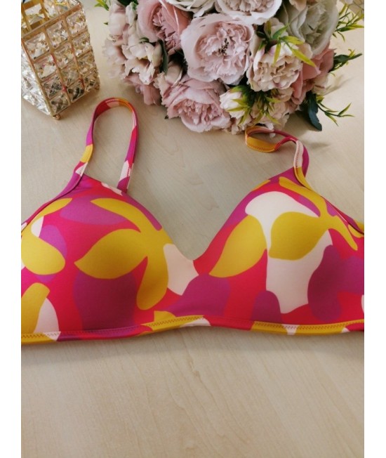 Dviejų dalių rožinis margas maudymosi kostiumėlis shore Flower Horn P