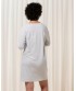 Šviesiai pilkos spalvos medvilniniai naktinukai ilgomis rankovėmis Nightdresses NDK LSL 10 X