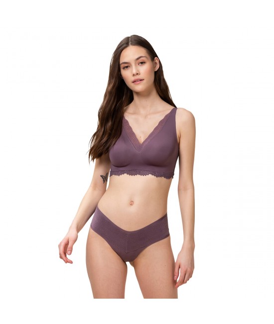 Violetinės spalvos liemenėlė be lankelių  Velveteen Sensation N01